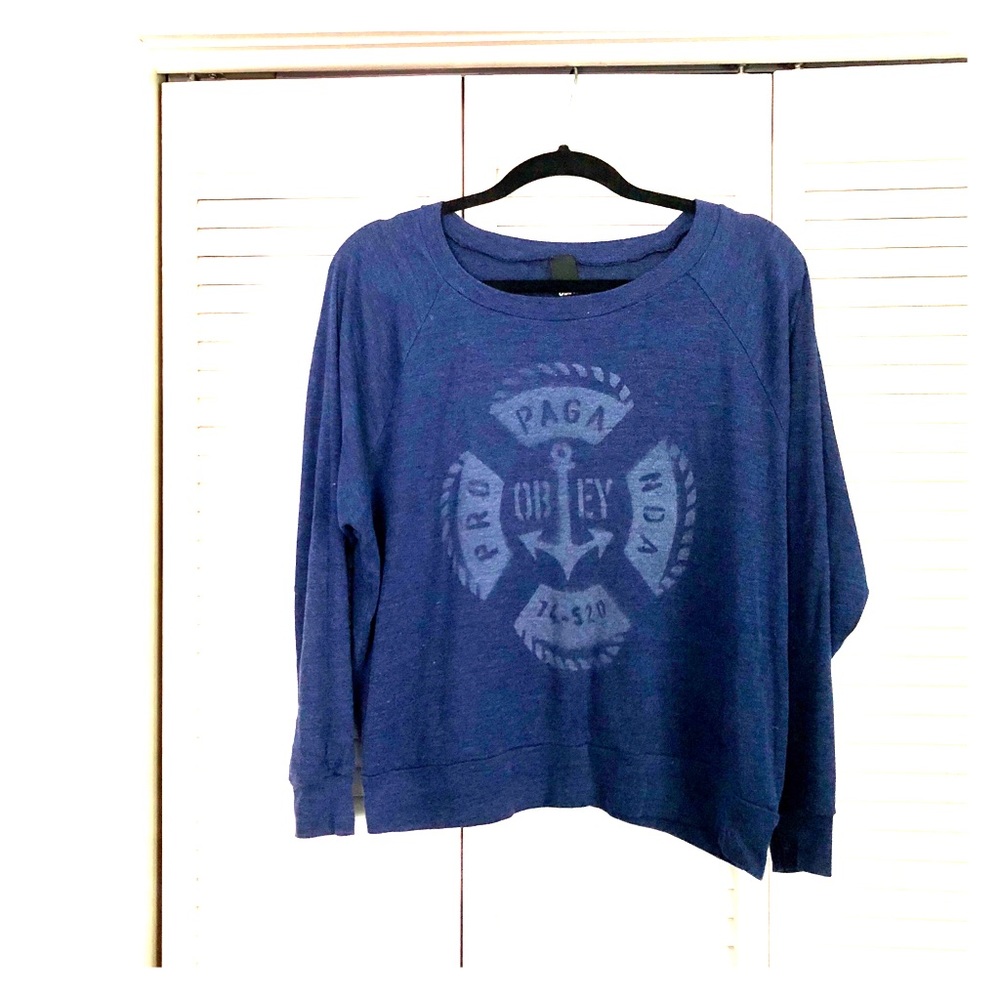 ❌[SOLD]❌ LIGHTLY WORN - Obey long sleeve navy jumper
